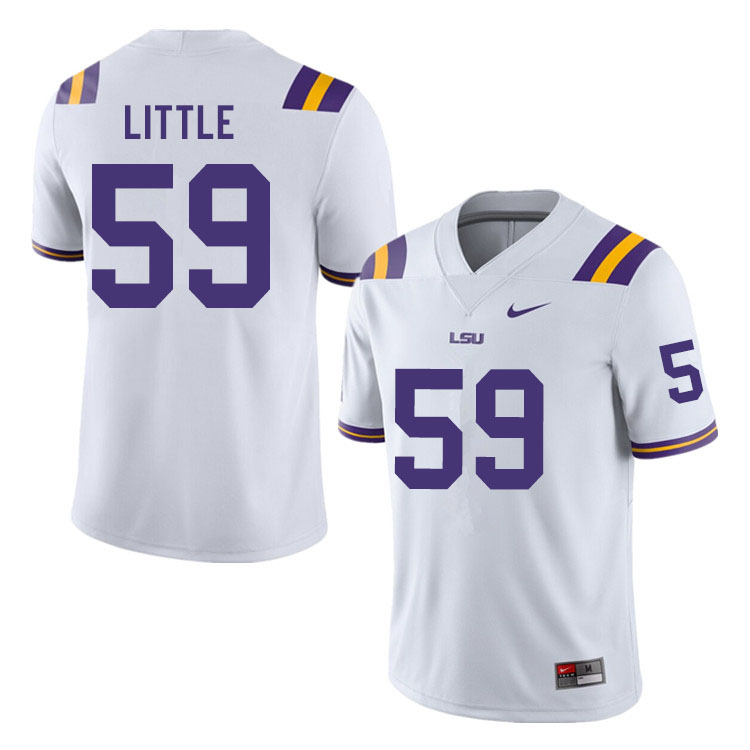 Men #59 Desmond Little LSU Tigers College Football Jerseys Sale-White